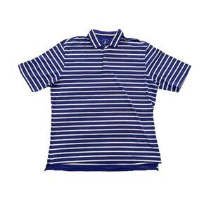 Fairway And Greene Mens XL Golf Purple & Yellow Stripped Polo Short Sleeve Shirt